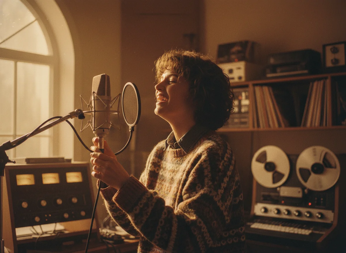 Casual user enjoying AI cover songs for karaoke