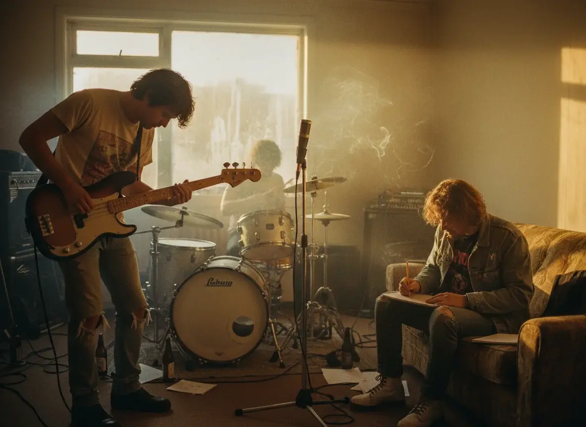 Songwriter and vocalist scene for lyric video