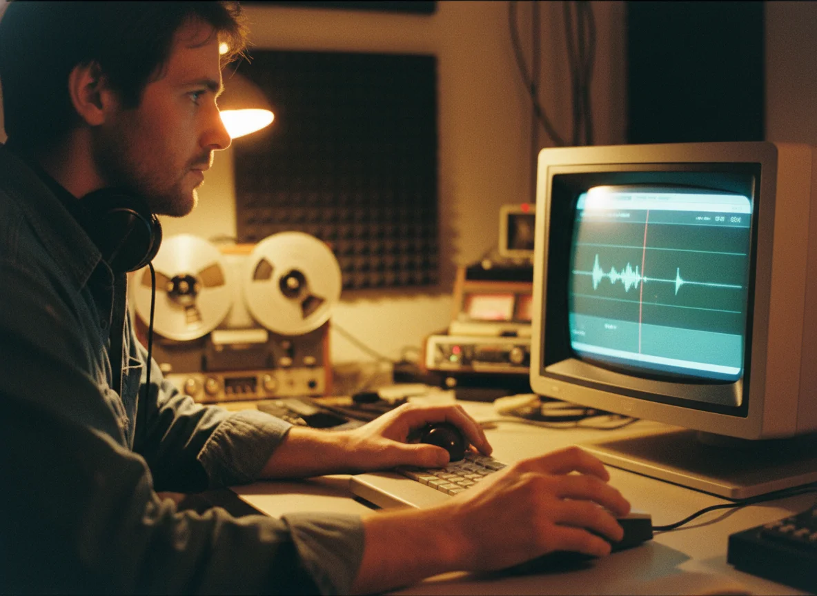 Sound designer cutting audio effects with BeatMV tool