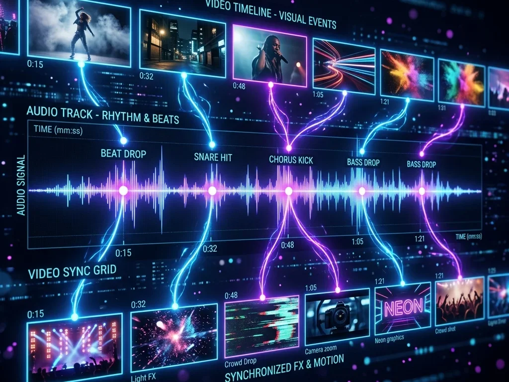 Beat synchronized video editing interface