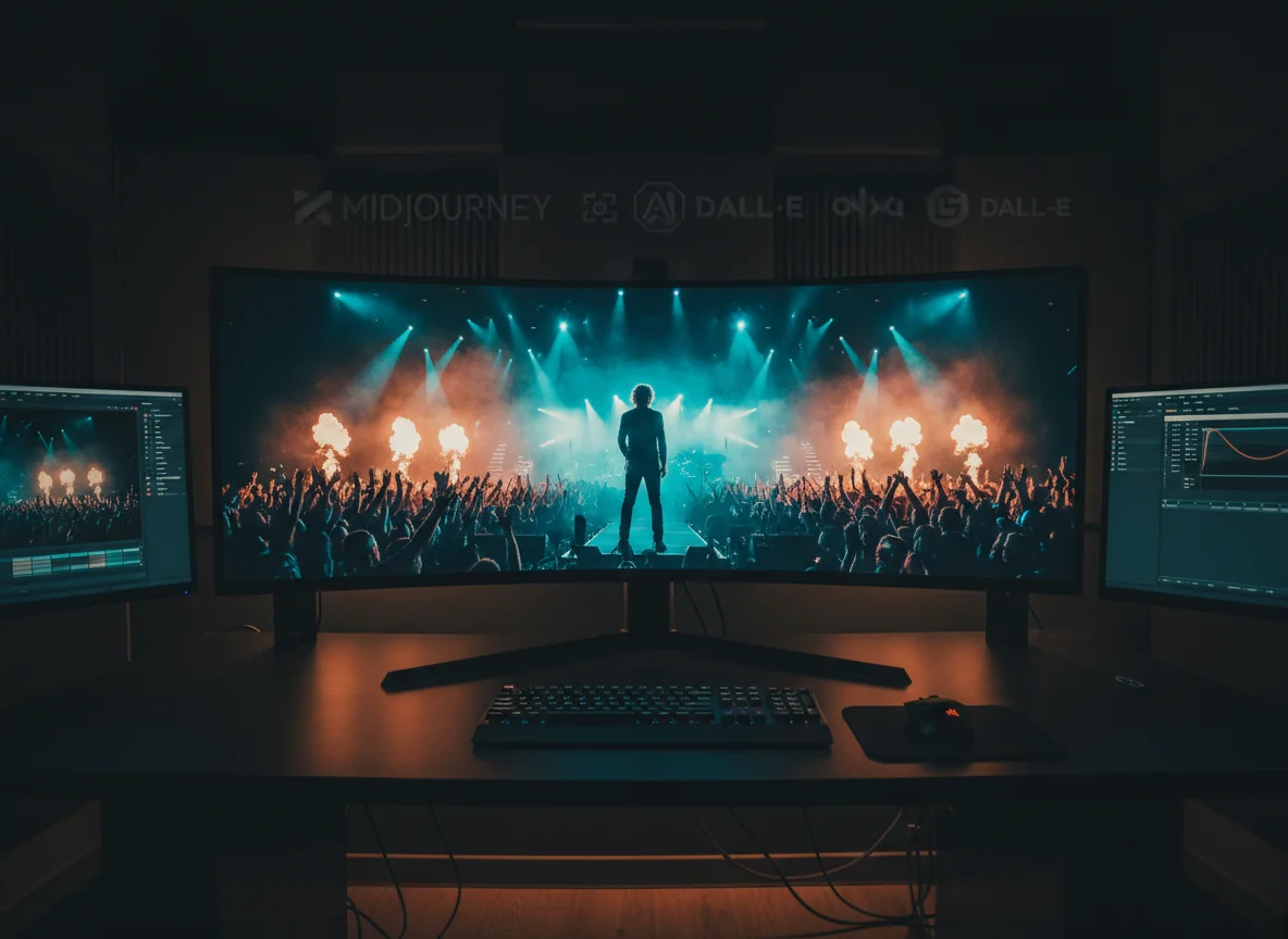 Cinematic AI music video scene