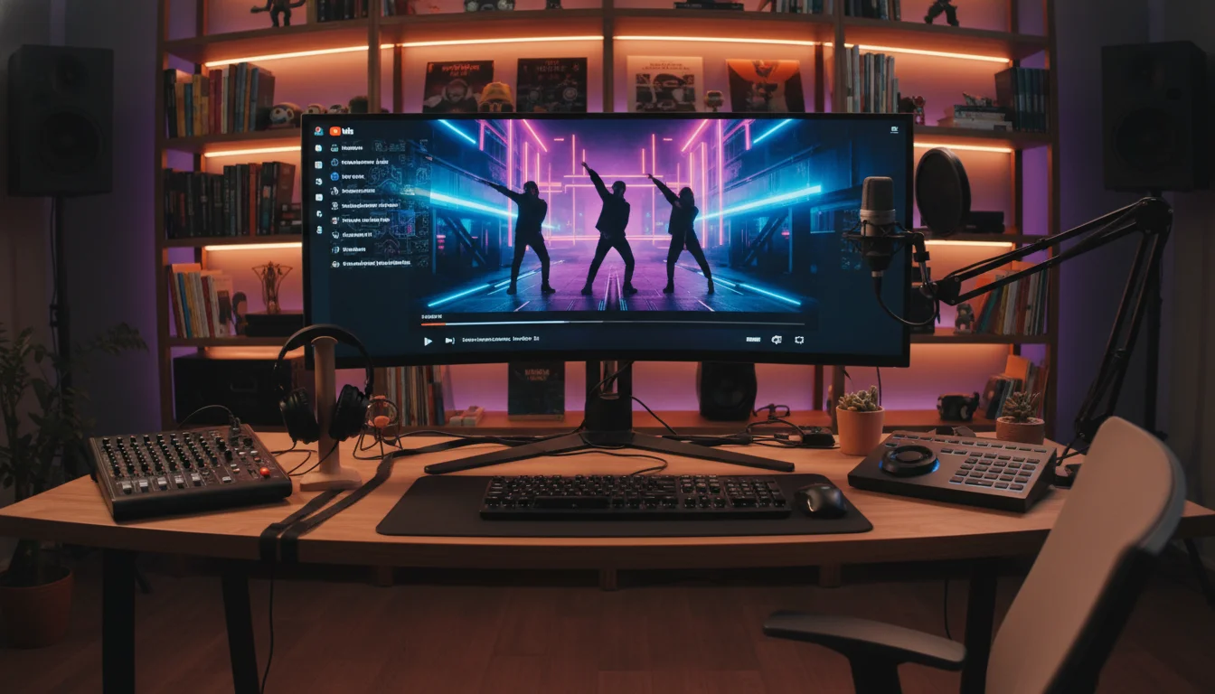 YouTube music video release setup